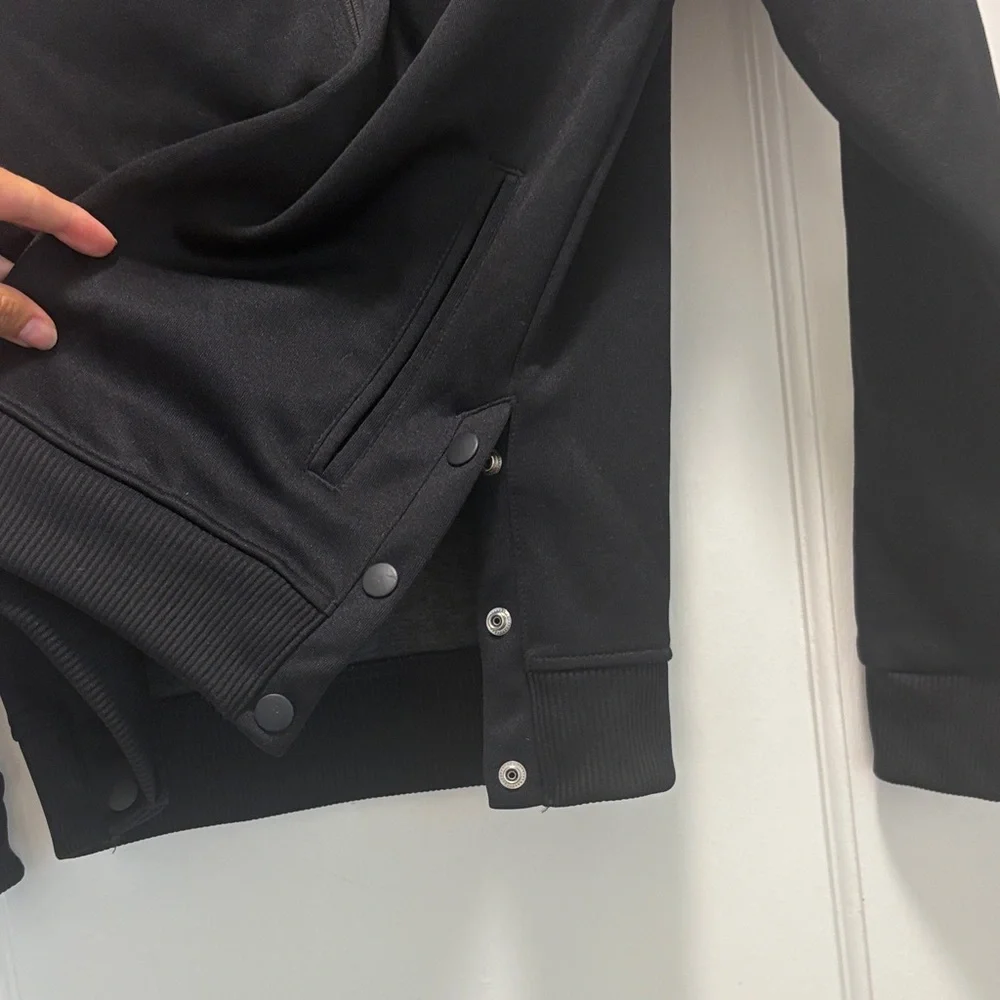 Adidas Black Full-Zip Track Jacket with lips appliqué on back - Picture 4 of 5